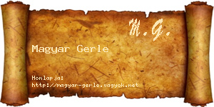 Magyar Gerle névjegykártya